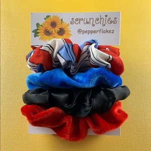 Red and Blue Scrunchies | 4 Pack